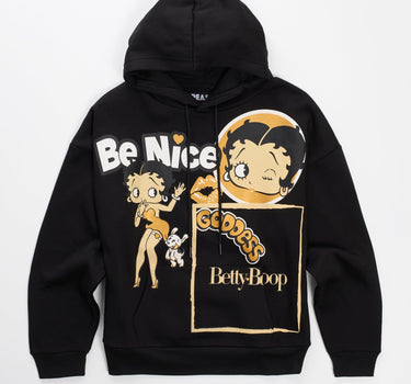 Women Betty Boop Golden Hoodie - Black