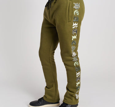 Heartless Flare Fleece Pant - Olive Green