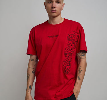 Respect Embroidered Short Sleeve Tee - Red