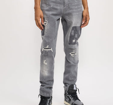 Mason Ripped Detail Grey Denim Jeans