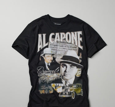 Al Capone Short Sleeve Vintage Tee - Black