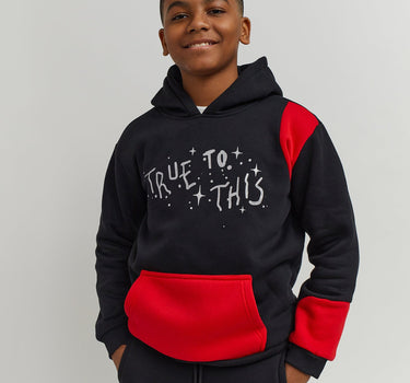 Kids True To This Back Print Hoodie