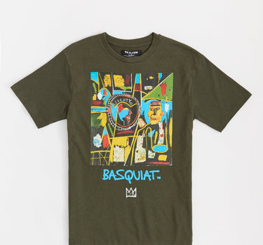 Basquiat Two Sided Coin Short Sleeve Tee - Olive Green