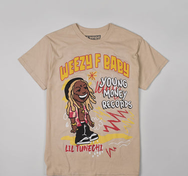 Lil Wayne Real GS Front And Back Print Short Sleeve Tee - Khaki