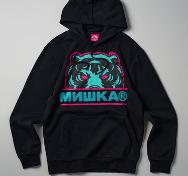 Mishka Death Adders Graphic Print Embroidered Hoodie - Black