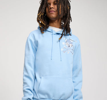 Light The Way Back Print Hoodie - Light Blue