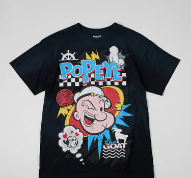 Popeye Vintage Wash Short Sleeve Tee - Black