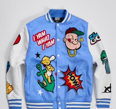 Popeye I Yam Bomber Jacket - Blue