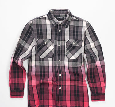 Plaid Long Sleeve Woven Shirt - Black&Red