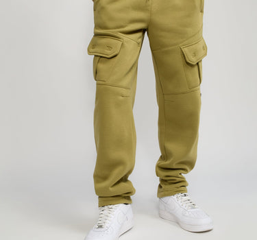 Banks Relaxed Fit Fleece Cargo Pants - Olive Green