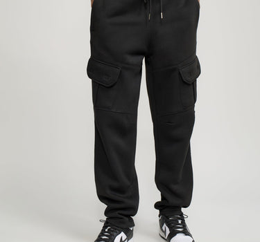 Banks Relaxed Fit Fleece Cargo Pants - Black