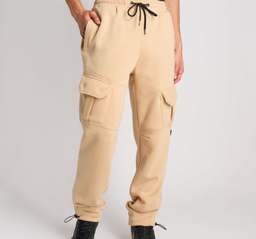 Banks Relaxed Fit Fleece Cargo Pants - Beige