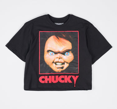 Women Cropped Chucky Short Sleeve Tee - Black