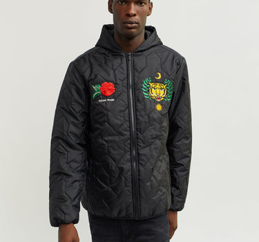 Quilted Hooded Jacket - Black