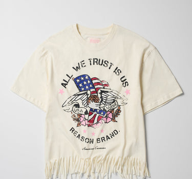 Women All We Trust Baby Short Sleeve Tee - Cream