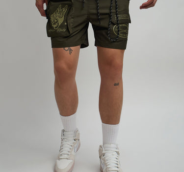 Bridges Utility Cargo Stretch Tech Nylon Shorts - Green