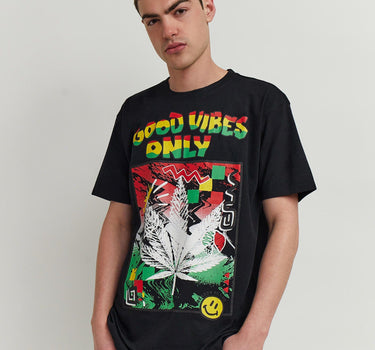 Good Vibes Only Short Sleeve Tee - Black