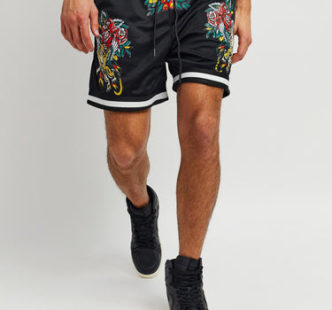 Fearless Tattoo Art Mesh Shorts - Black