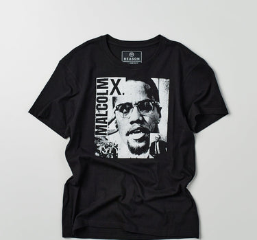 Malcolm X Monochrome Short Sleeve Tee - Black