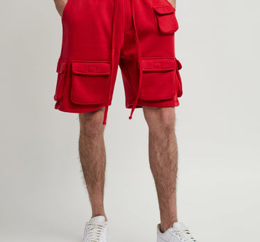 Whitecloud Cargo Fleece Shorts - Red