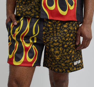 Cheetah And Flames Split Shorts