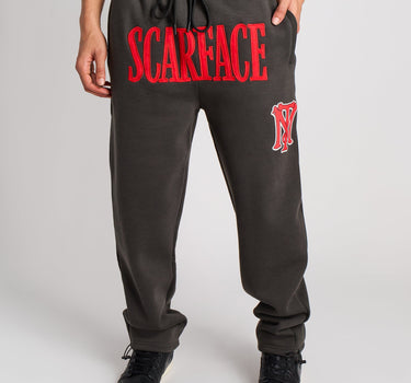 Scarface White Suit Embroidered Joggers - Charcoal