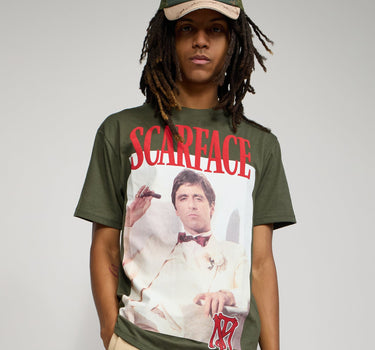 Scarface White Suit Short Sleeve Tee - Olive Green