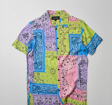 Bandana Paisley Allover Print Short Sleeve Shirt