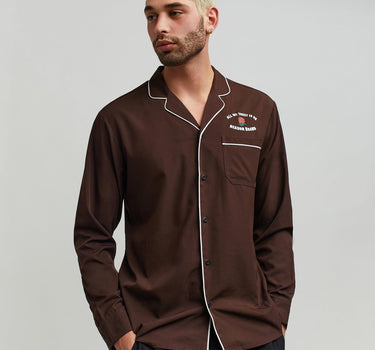 All We Trust Long Sleeve Woven Shirt - Brown