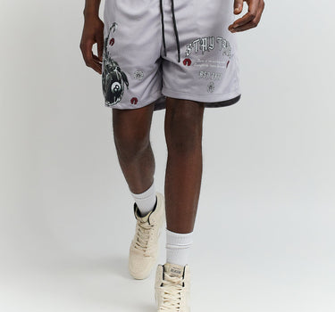 Stay True Multi Print Mesh Shorts - Grey