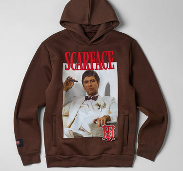 Scarface White Suit Hoodie - Brown